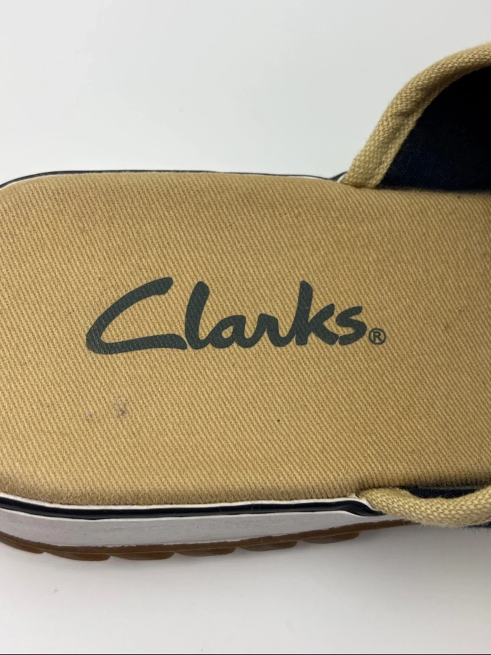 Clarks Navy Taupe Hyannis Slide Sandal‎ - size 8